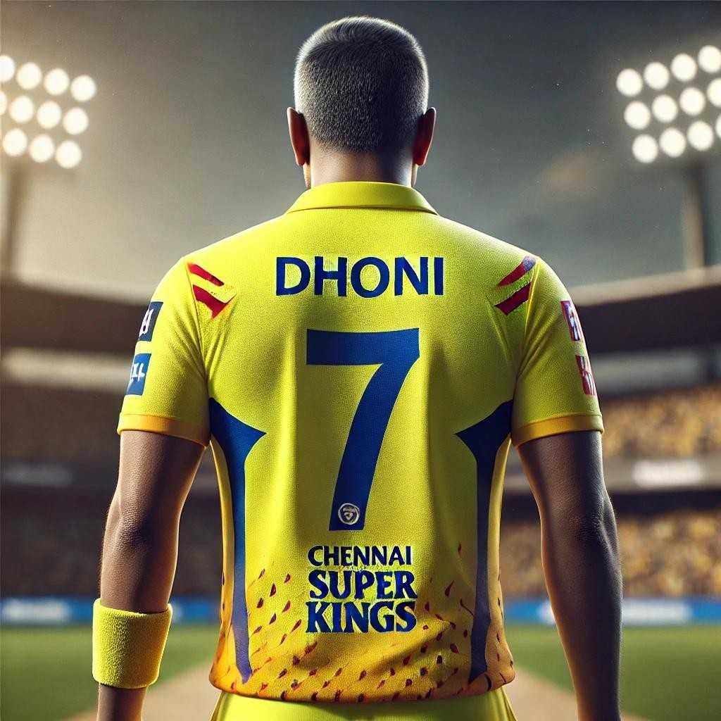 dhoni CSK jersey illustration