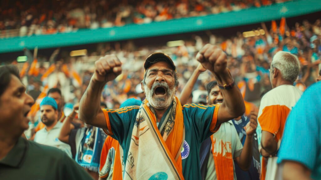 fans cheering for CSK